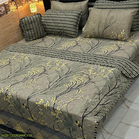 7 Pcs Cotton Printed Comforter Set