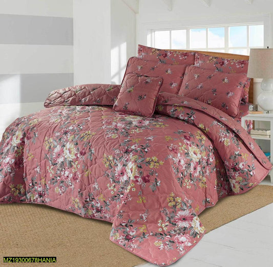 7 Pcs Deniwar Printed Comforter Set