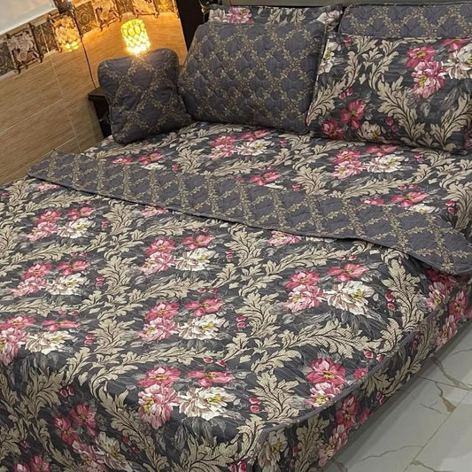 7 Pcs Cotton Salonica Printed Comforter Set