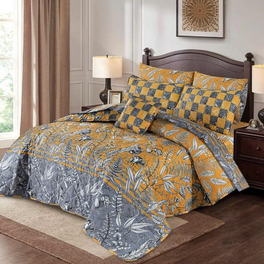 7 Pcs Cotton Printed Comforter Set