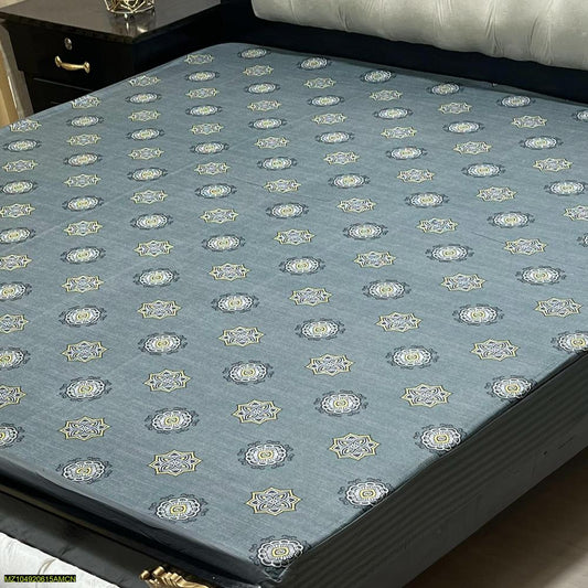 Terry Cotton Printed Double Bed Mattress Cover