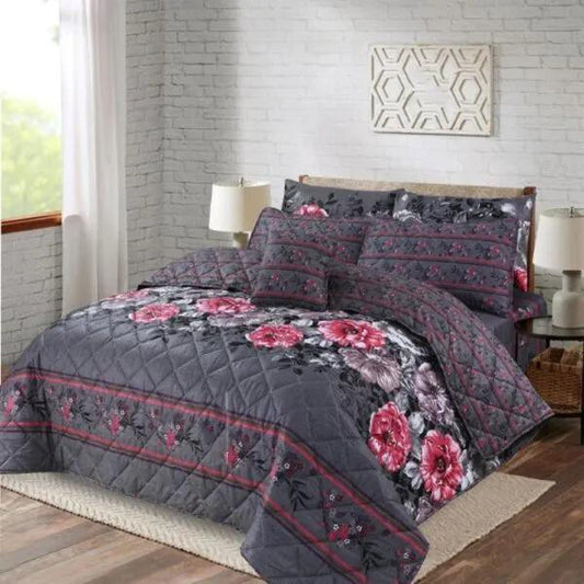 7 Pcs Cotton Printed Comforter Set