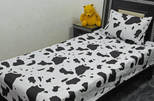 2 Pcs Cotton Printed Single Bedsheet