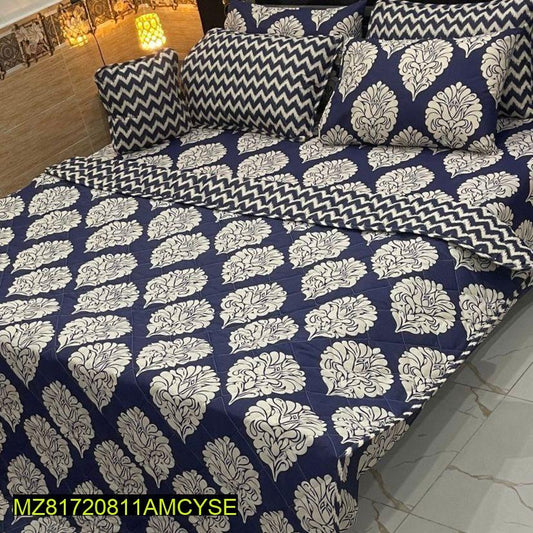 7 Pcs Cotton Salonica Quilted Comforter Set