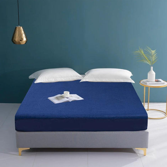 Terry Cotton Double Bed Mattress Cover