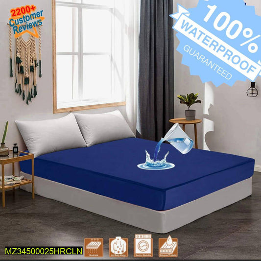 Cotton Plain Double Bed Mattress Cover